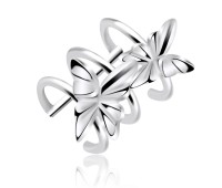 Couple Butterflies Shaped Silver Ear Cuff EC3-03